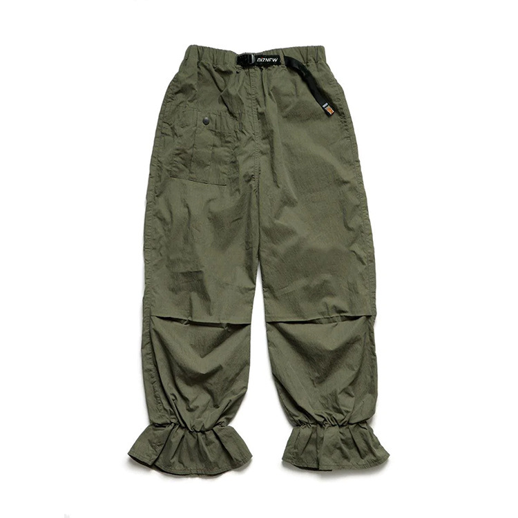 Factory Customized Japanese Style Military Green Hem Lace Leg Casual Pants for Women Lightweight Casual Pure Cotton Loose Cargo Pants Factory Customized Japanese Style Military Green Hem Lace Leg Casual Pants for Women Lightweight Casual Pure Cotton Loose Cargo Pants