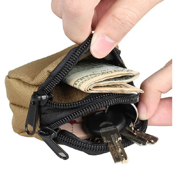 Outdoor portable coin purse portable key coin Mini Card bag waist hanging belt bag tactical pendant storage wholesale