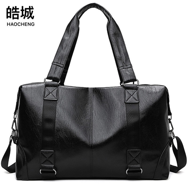 Bolso de viaje de cuero suave para hombre Bolso de equipaje de corta distancia de viaje de negocios de gran capacidad Bolso de hombro de fitness de almacenamiento