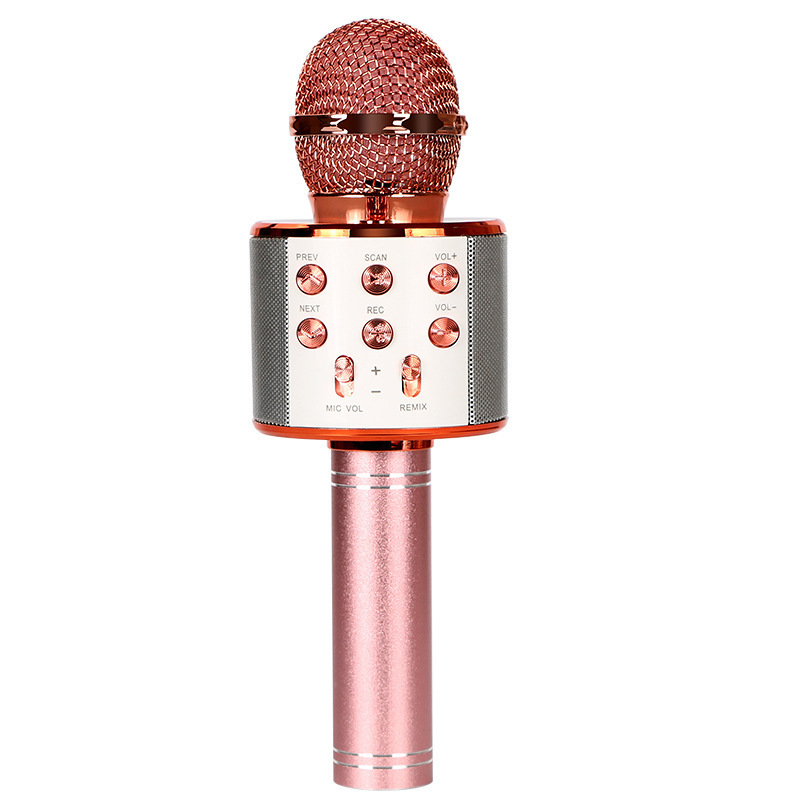 人気爆発金ws 858無線bluetoothマイク携帯電話k歌マイク音響一体型家庭用ハンドヘルドKTV|undefined