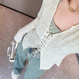 欣旺【官图 雪花麻】春夏季新款法式甜辣设计感时尚减龄T恤上衣女