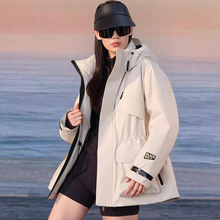 专柜防寒连帽鹅绒服女2025厚新款时尚黑金显瘦女士保暖鹅绒冲锋衣
