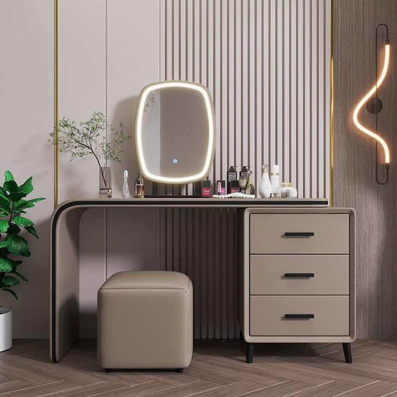 Fábrica directa moderna simple mesa de madera massiva 2026 nuevo dormitorio principal mesa de maquillaje de lujo pequeño almacenamiento