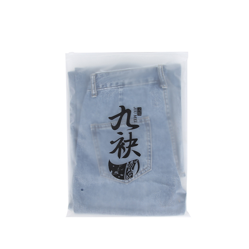 Bolsa de cremallera esmerilada bolsa de ropa transparente bolsa de ropa interior bolsa de embalaje de plástico PE sujetador camiseta bolsa de almacenamiento de autosellado