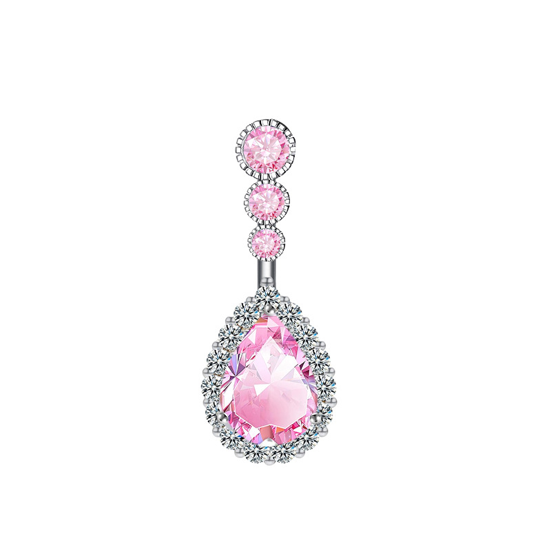 Piercing nombril papillon et cœur rose en acier inoxydable_voghion.com