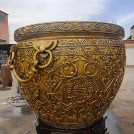 1.5米纯铜大缸铸铜大缸种荷花铜缸黄铜大缸铜香炉铜钟铜鼎铸造厂