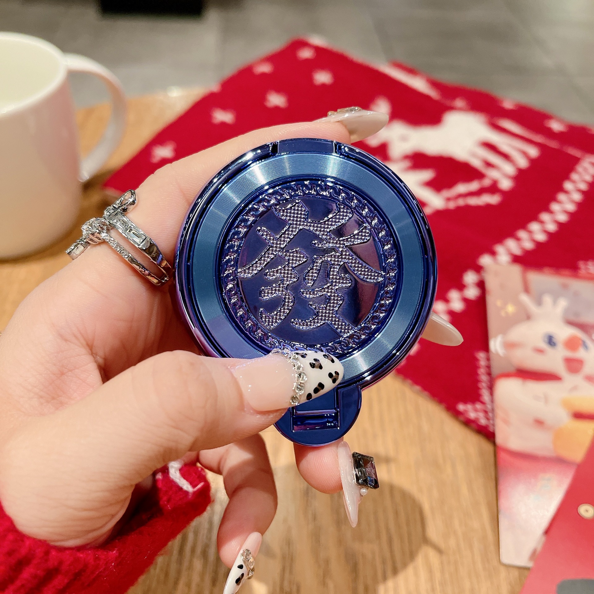 Año Nuevo para ganar dinero y descomprimir giroscopio giratorio soporte de succión de teléfono móvil perezoso caso de teléfono móvil soporte creativo universal