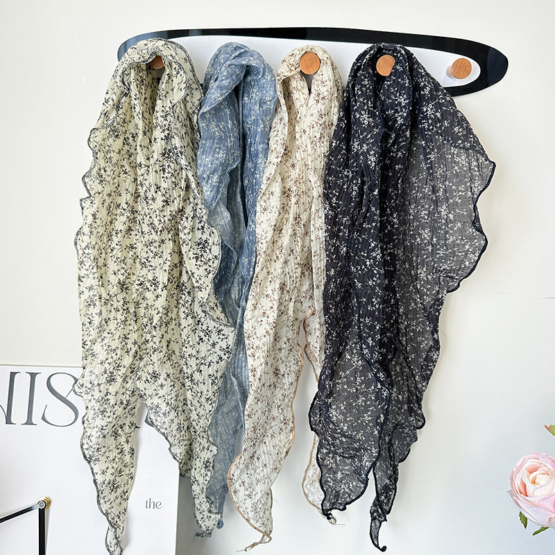 Servizio di shopping coreano a Dongdaemun per sciarpe piccole floreali di seta, nuove collezioni primavera/estate, foulard da viaggio con foto,_voghion.com