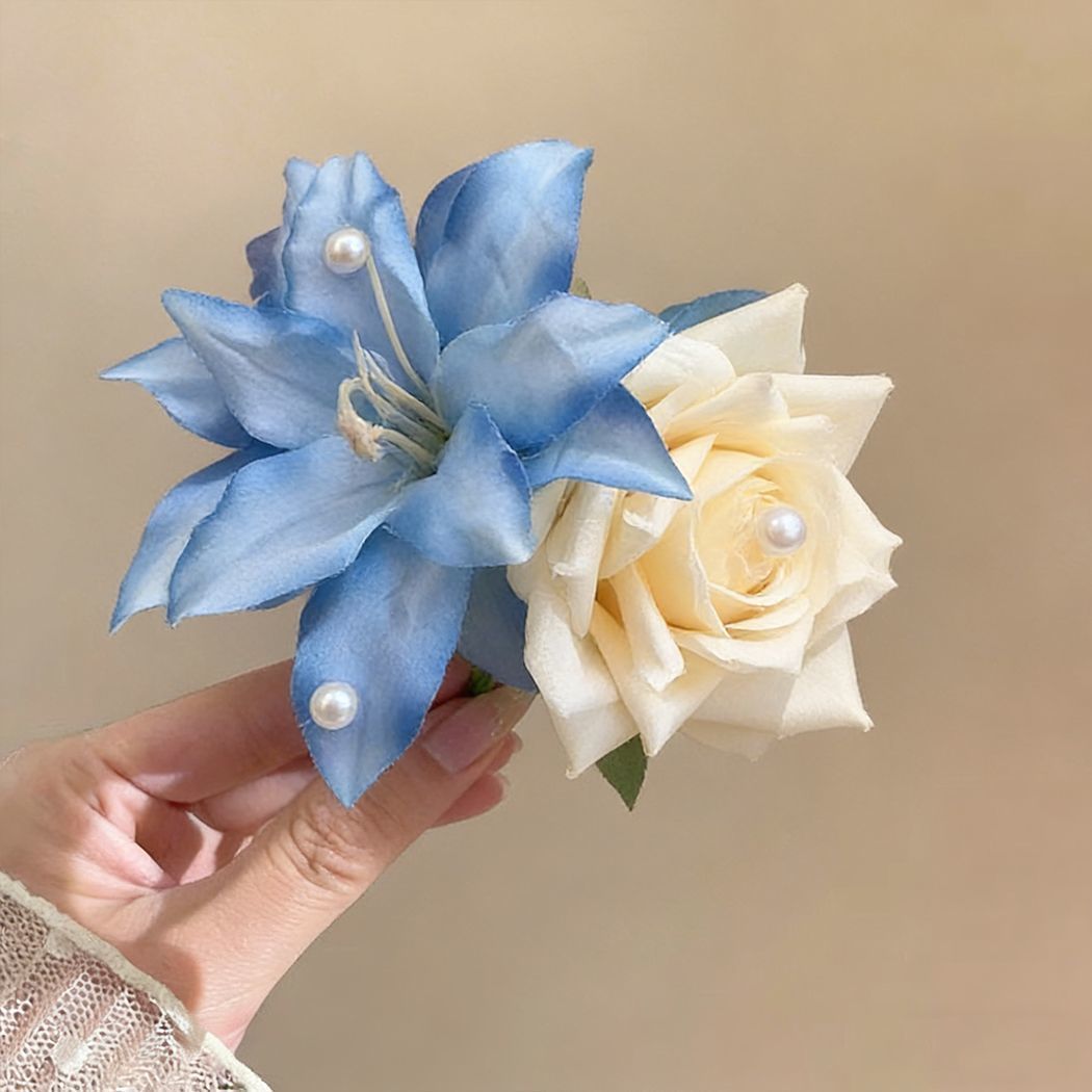 1# Horquilla bicolor de lirio azul, de aproximadamente 11.5 cm.