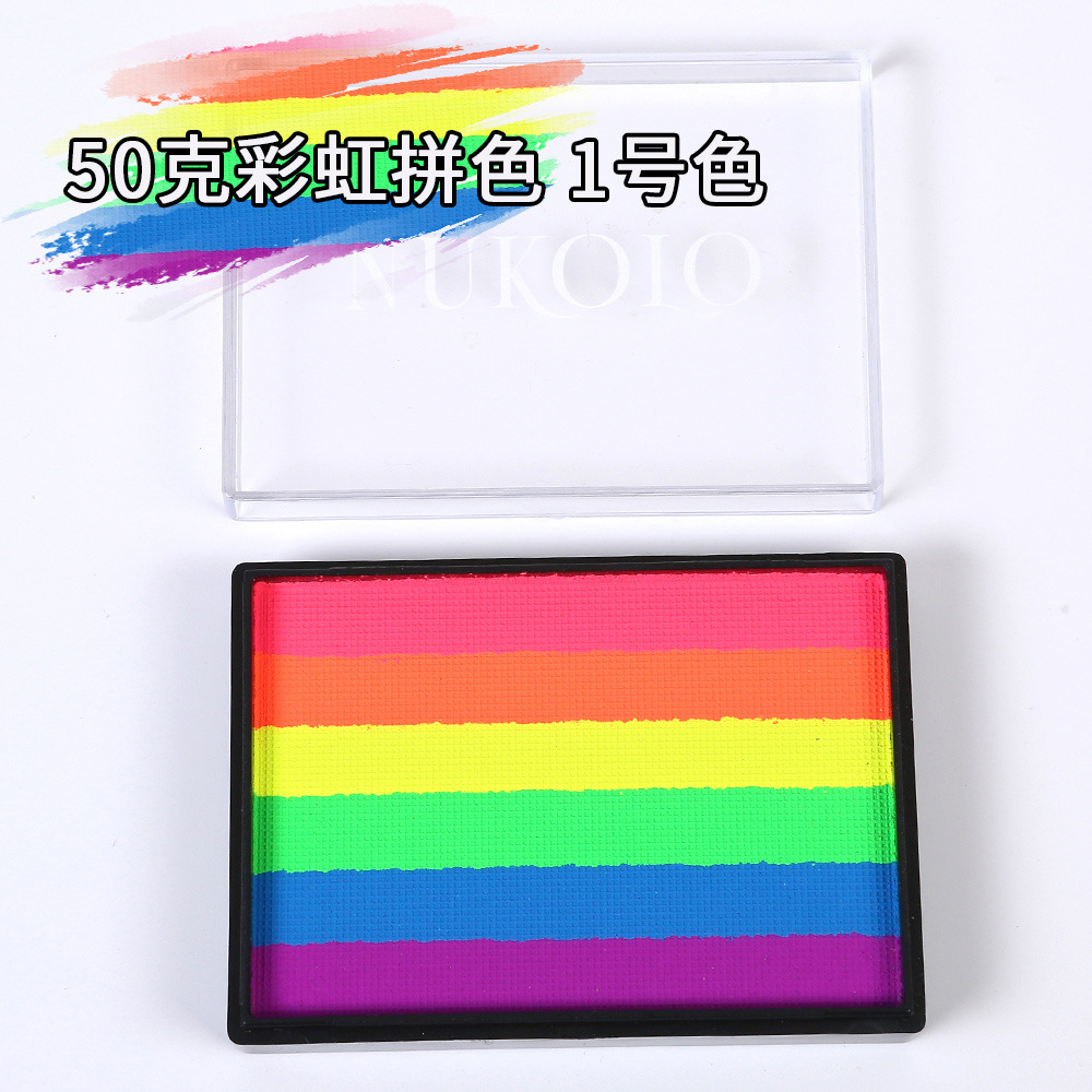 50g 6 colores a juego Arco Iris tira cara pintura a base de agua color a juego pigmento lavable cuerpo Arco Iris Cara color cubierta