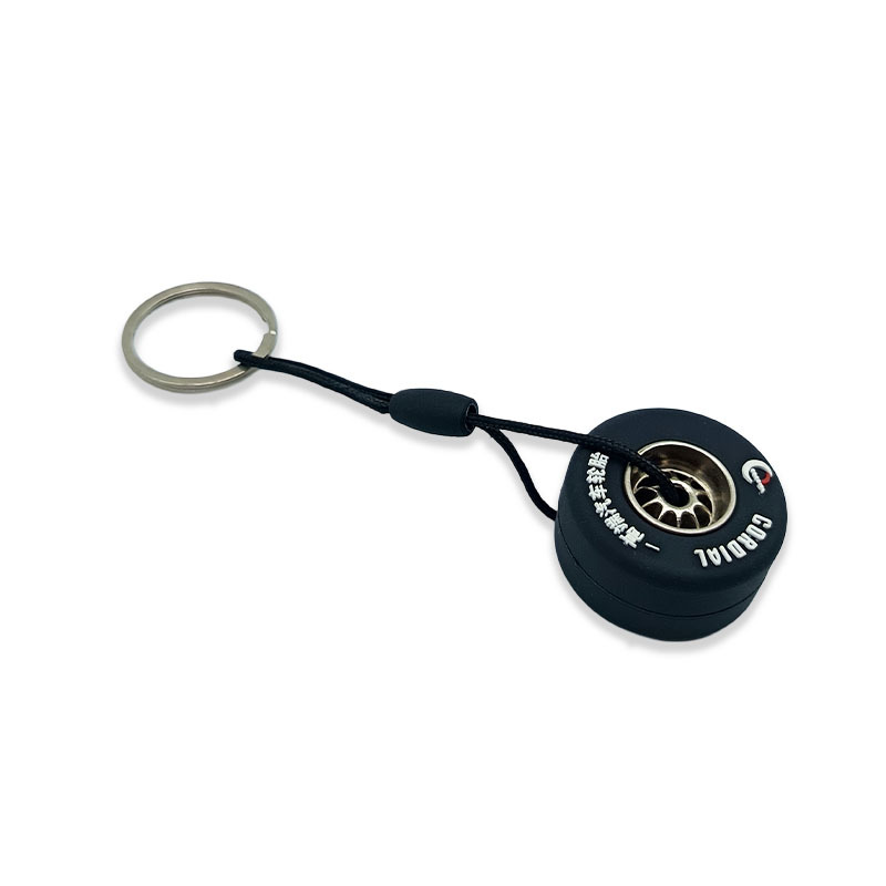 Neumáticos de automóviles llavero de PVC DIY pegamento suave llave colgante personalizado aleación de zinc creativo pequeño regalo recuerdos