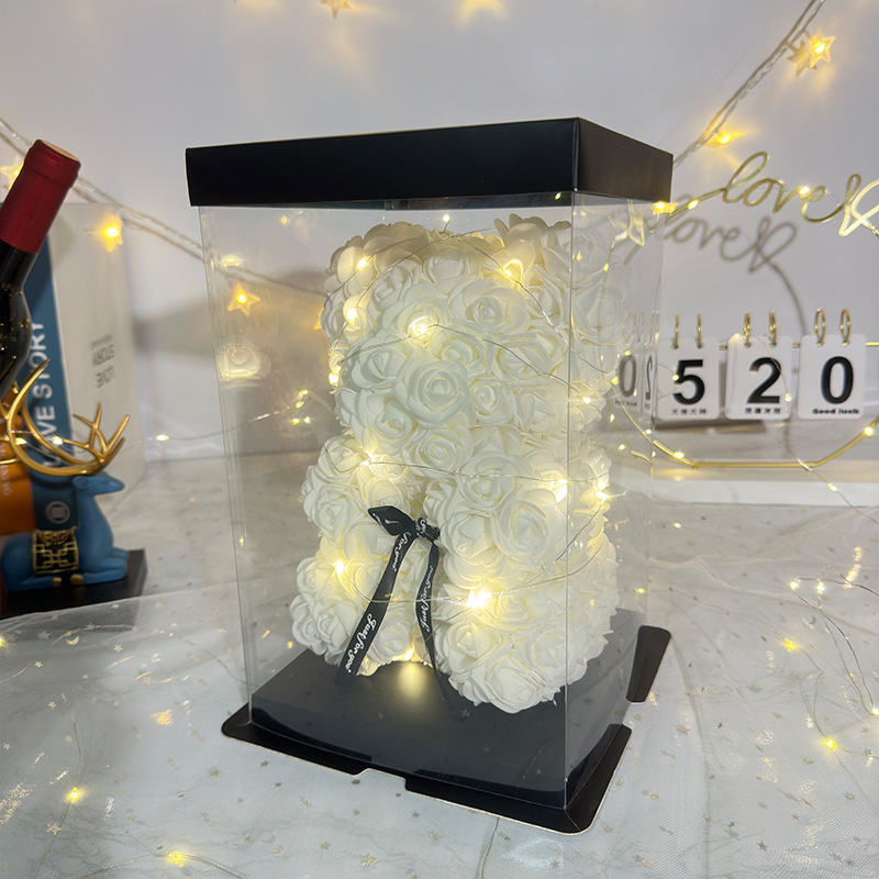 Flor inmortal rosa oso 520 Día de San Valentín regalos del día de la madre regalos de cumpleaños de novia simulación de flores de espuma creativas