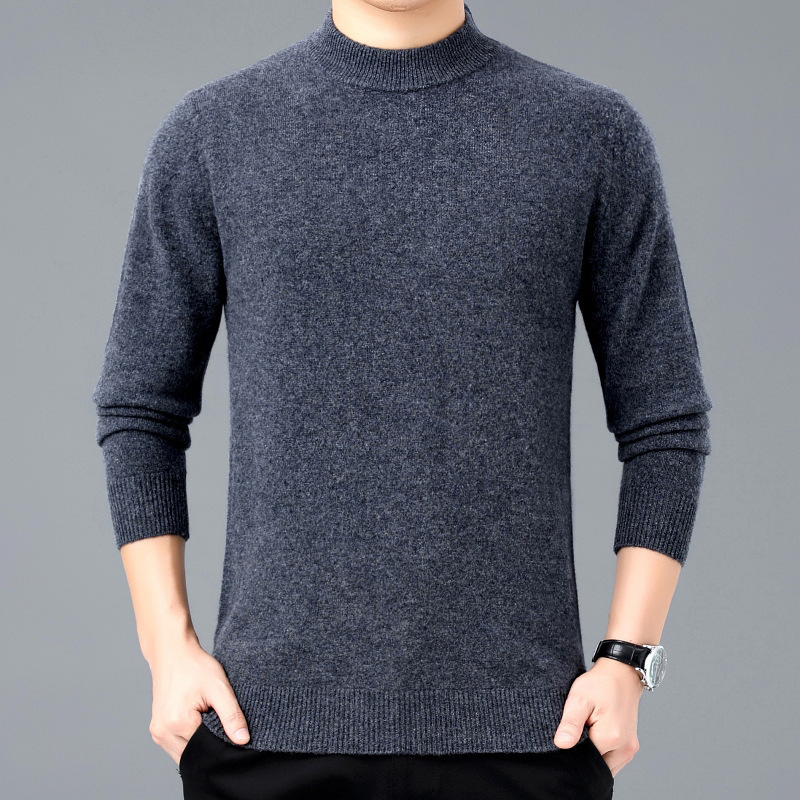 Brand High-end Winter New Cashmere Sweater Middle-aged Men's Crewneck Sweater Business Casual Pullover Thickened Sweater Brand High-end Winter New Cashmere Sweater Middle-aged Men's Crewneck Sweater Business Casual Pullover Thickened Sweater