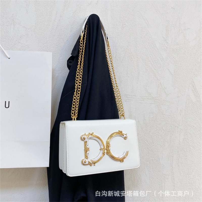 潮流跨境时尚链条女包新款百搭小众纯色字母糖果色日常单肩斜挎包|undefined