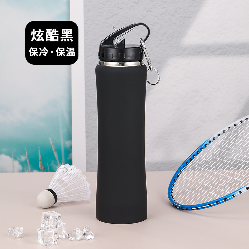 Transfronterizo nueva taza de paja de acero inoxidable portátil al aire libre portátil hervidor portátil taza pequeña cintura taza de vacío de gran capacidad