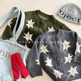 2025童装秋冬季儿童冬装韩版毛衣开衫上衣毛线衣男女童针织衫6619