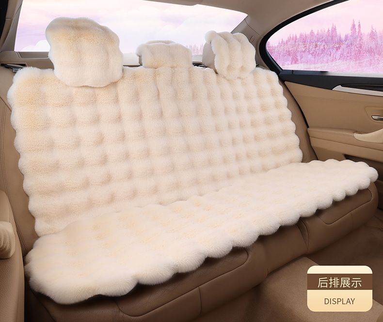 Wholesale Amazon Tm Labeling Value-Added New Bubble Velvet Seat Cushion Autumn and Winter Warm Imitation Fur Rabbit Plush Car Seat Cushion