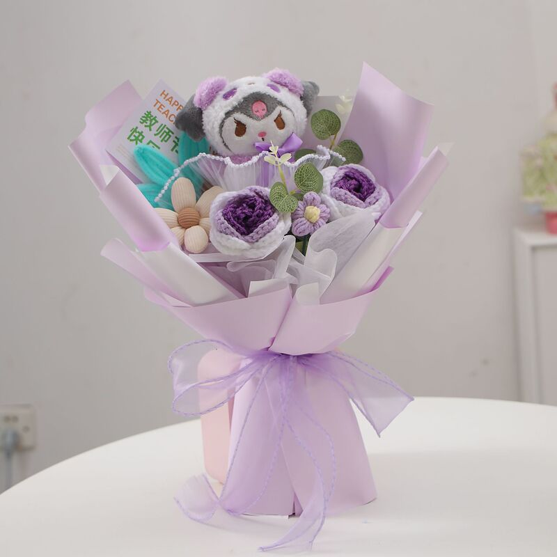 Handmade Doll Bouquet, Creative Gift for Teachers' Day, Doll Gift for Best Friend's Birthday, Paper Flower Cartoon Bouquet