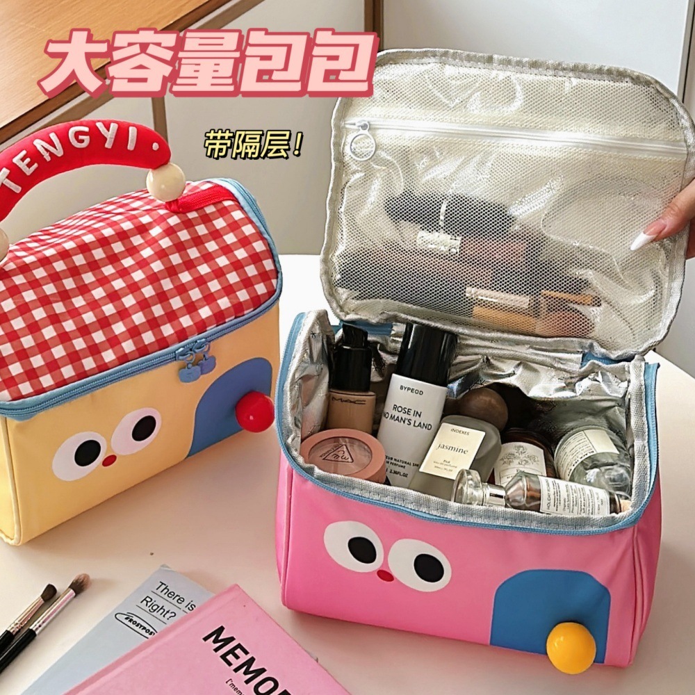 Tengyi original lindo chalet bolsa de maquillaje con regalo de mano bolsa de almacenamiento de gran capacidad bolsa de almuerzo de preservación de calor bolsa de mano