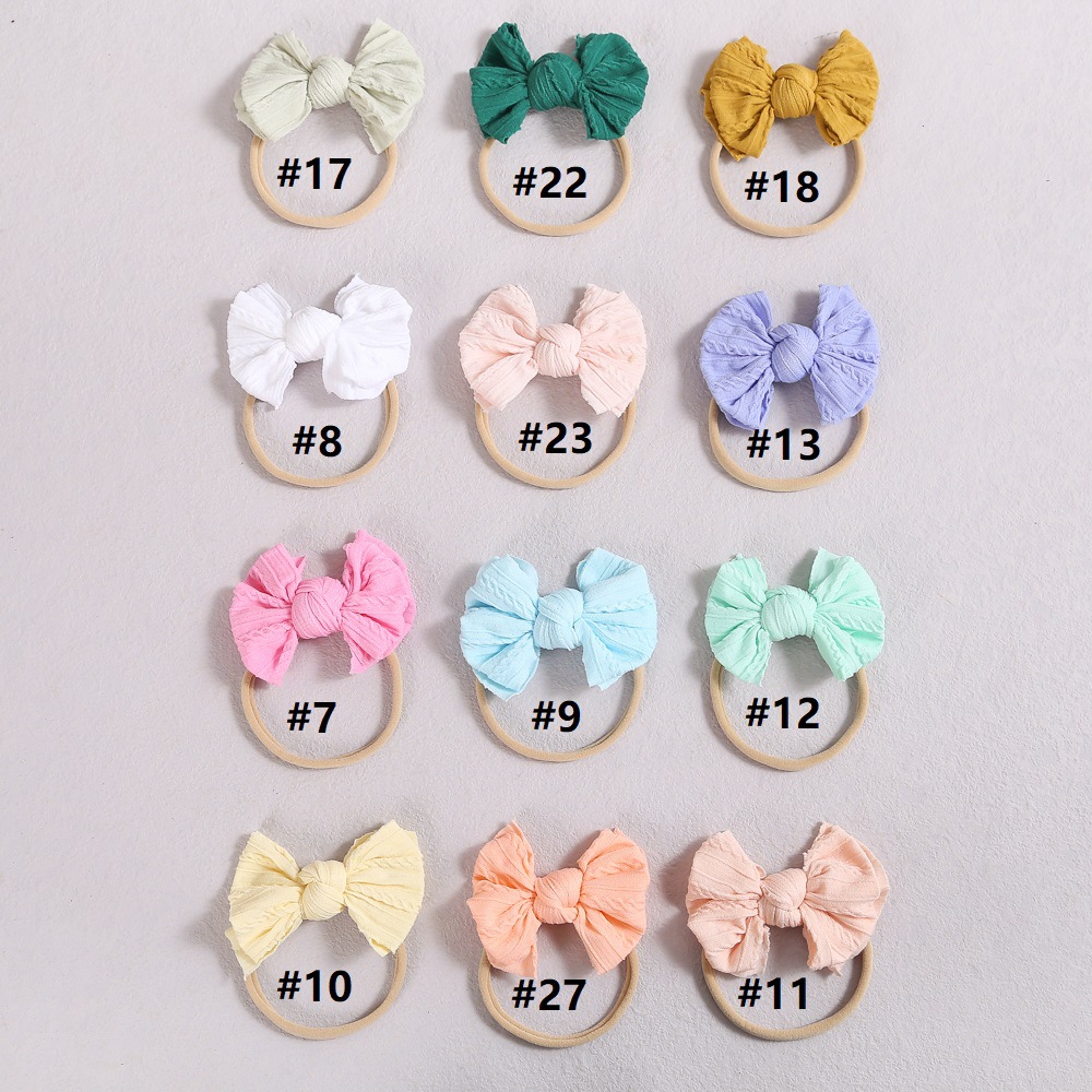 Faixa de cabelo para bebé em nylon com laço jacquard_voghion.com