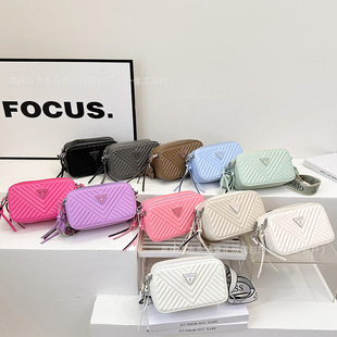 Cross-border bag fashion hot summer high-end sense check cross-body bag camera bag new popular shoulder small square bag