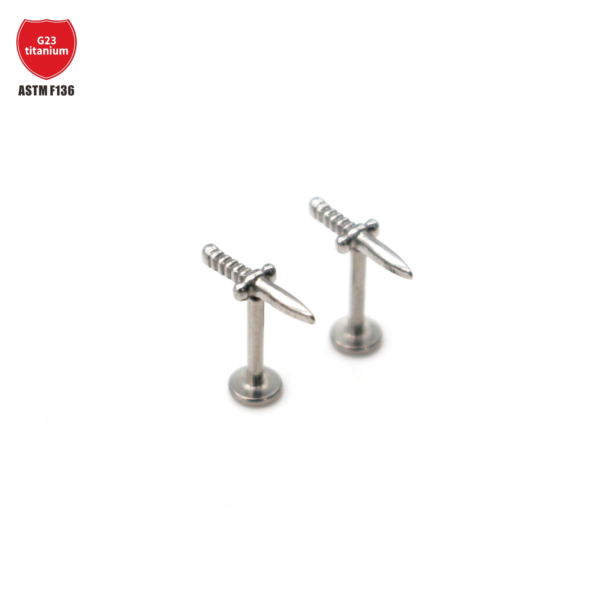 Pointed titanium steel lip stud product view