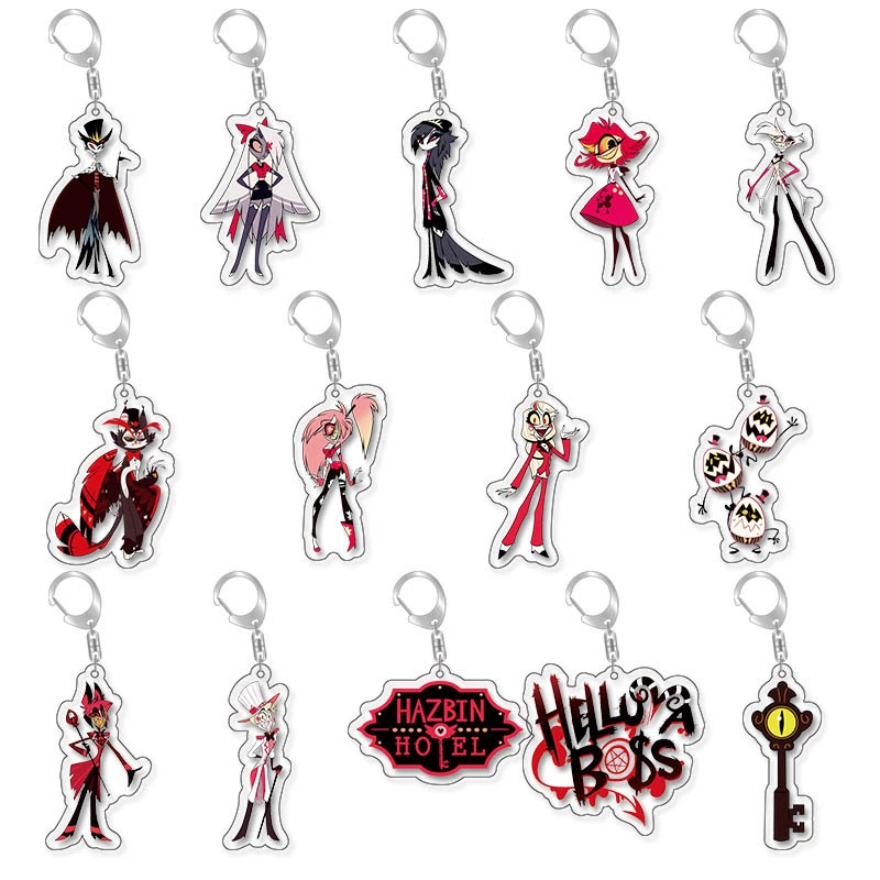 Аcrylic (Акриловый) брелок Hell Inn Hazbin Hotel, 5.5 см двусторонний талисман, легкий
