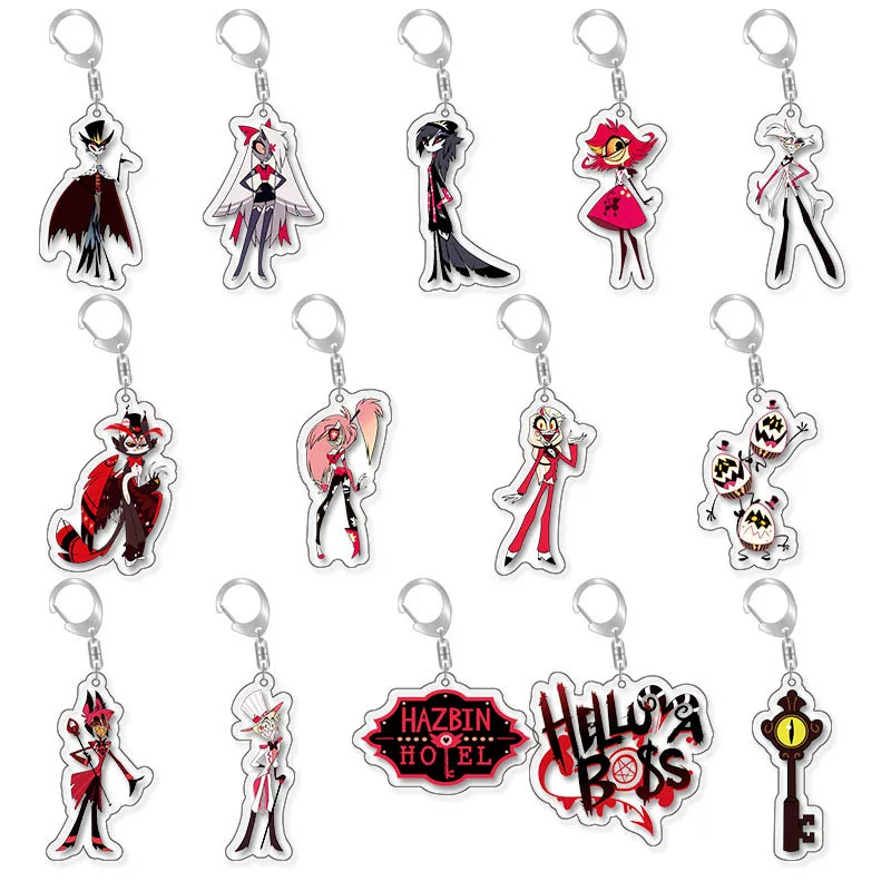 Аcrylic (Акриловый) брелок Hell Inn Hazbin Hotel, 5.5 см двусторонний талисман, легкий