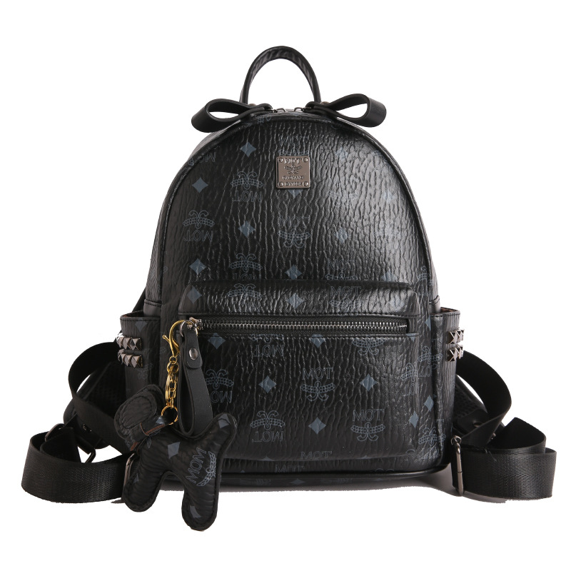 Mochila de moda coreana impresa para mujeres, mochila de clase para estudiantes universitarios, adornos colgantes, mochila de viaje de gran capacidad para mujeres