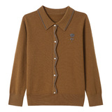 洋气翻领毛衣秋冬新款羊毛大码宽松年轻妈妈羊毛衫100%绵羊毛衣，女装针织衫/毛衣，妃慕昵服饰