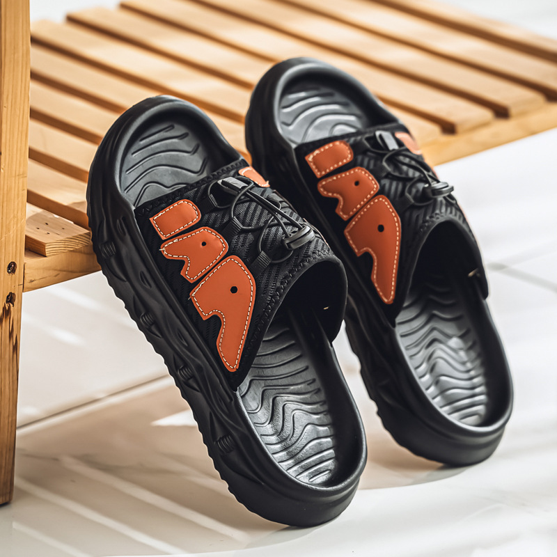 Zapatillas de marca de moda con colchón de aire para hombre, uso exterior de verano, celebridades de Internet, deportes al aire libre antideslizantes, sandalias de playa de suela gruesa image 7