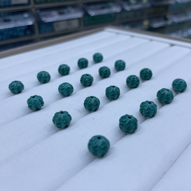 菱镁矿科技松石雕刻核桃珠直通背云配件手工diy文玩时尚配饰配件|undefined