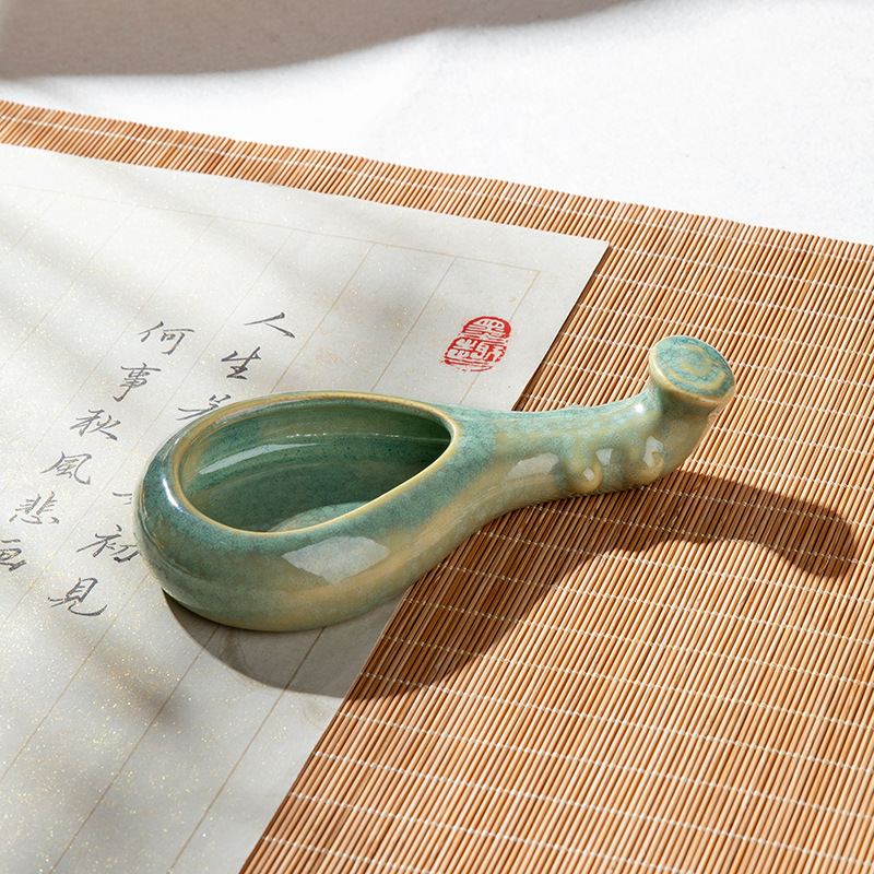 Ruyi ceramic ink plate brush holder pen rest lick small water plate ink butterfly study four treasures ink tank ink cartridge