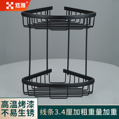 304 stainless steel triangular shelf bathroom double-layer triangular basket wall-mounted bathroom shelf corner bathroom rack