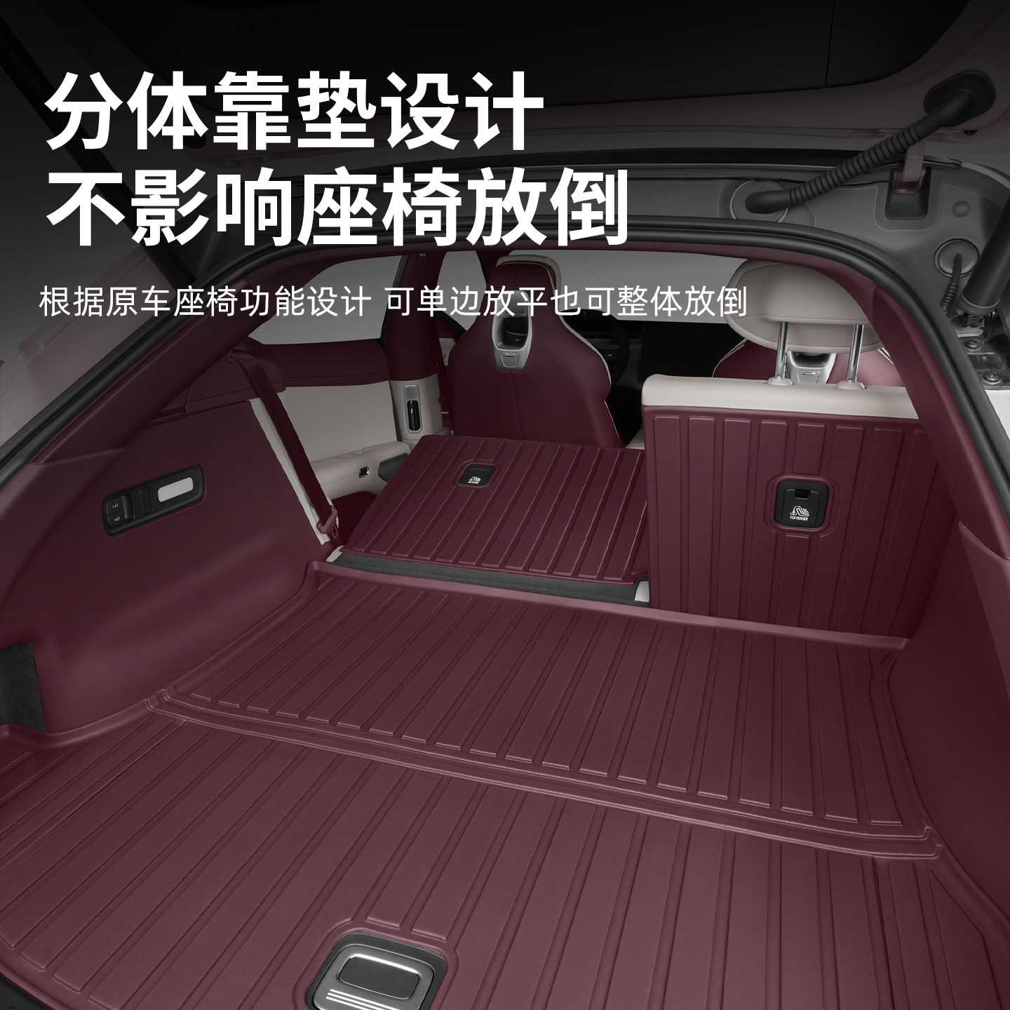 Suitable for Xiaomi Yu7 All-Inclusive Tpe Trunk Mat, Waterproof and Non-Slip Backrest Protection Mat, Trunk Mat Accessories