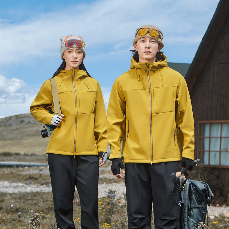 High-End Fleece-Lined Softshell Jacket for Men and Women, Windproof Casual Jacket, Fishing, Cycling, Mountaineering Team Uniform Customization