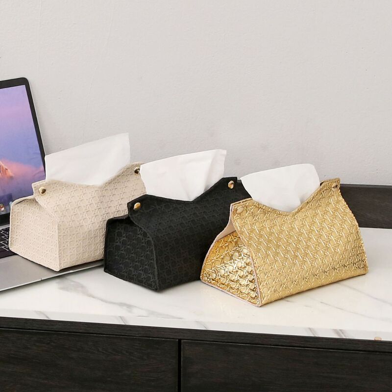 Rattan Tissue Box Living Room Desktop Toilet Paper Decoration Creative Tissue Box Dining Table Home High-End Home Storage