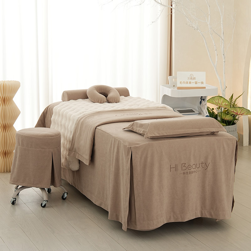Beiyayan's New Beauty Bed Cover, High-end Baby Velvet, Not Easy to Wrinkle, Massage and Massage Head Therapy Bed Cover, Stain-resistant, Four-season Style