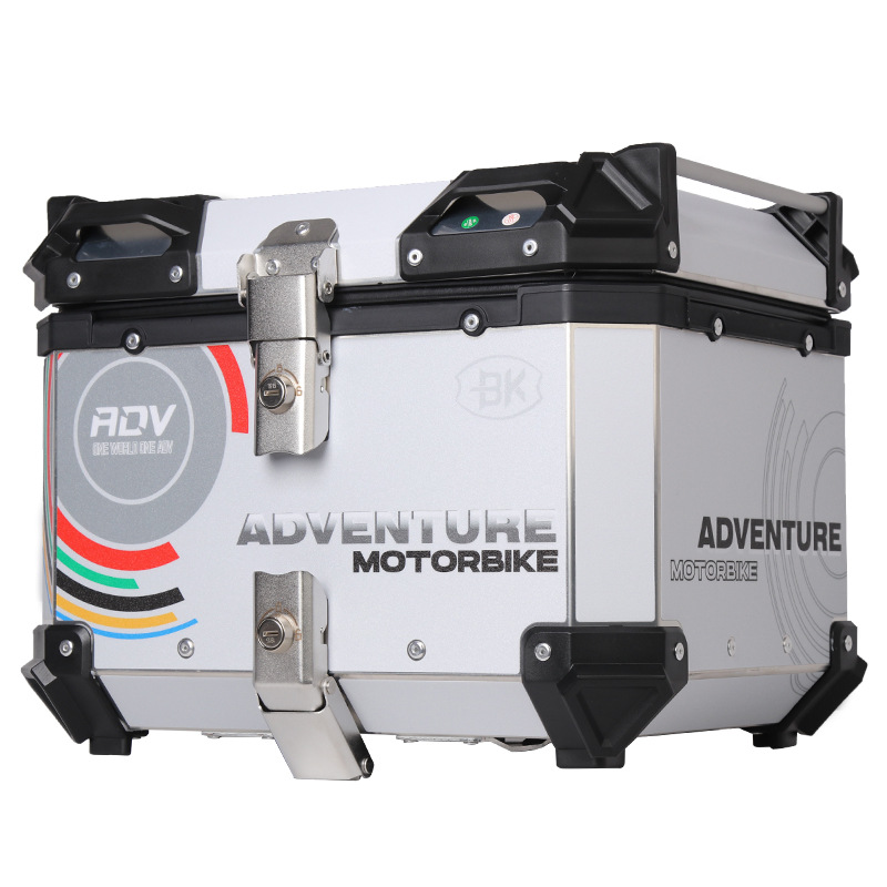 ADV redondo negro calcomanías de aleación de aluminio cajas traseras de motocicleta de gran capacidad scooter baúl de vehículos eléctricos