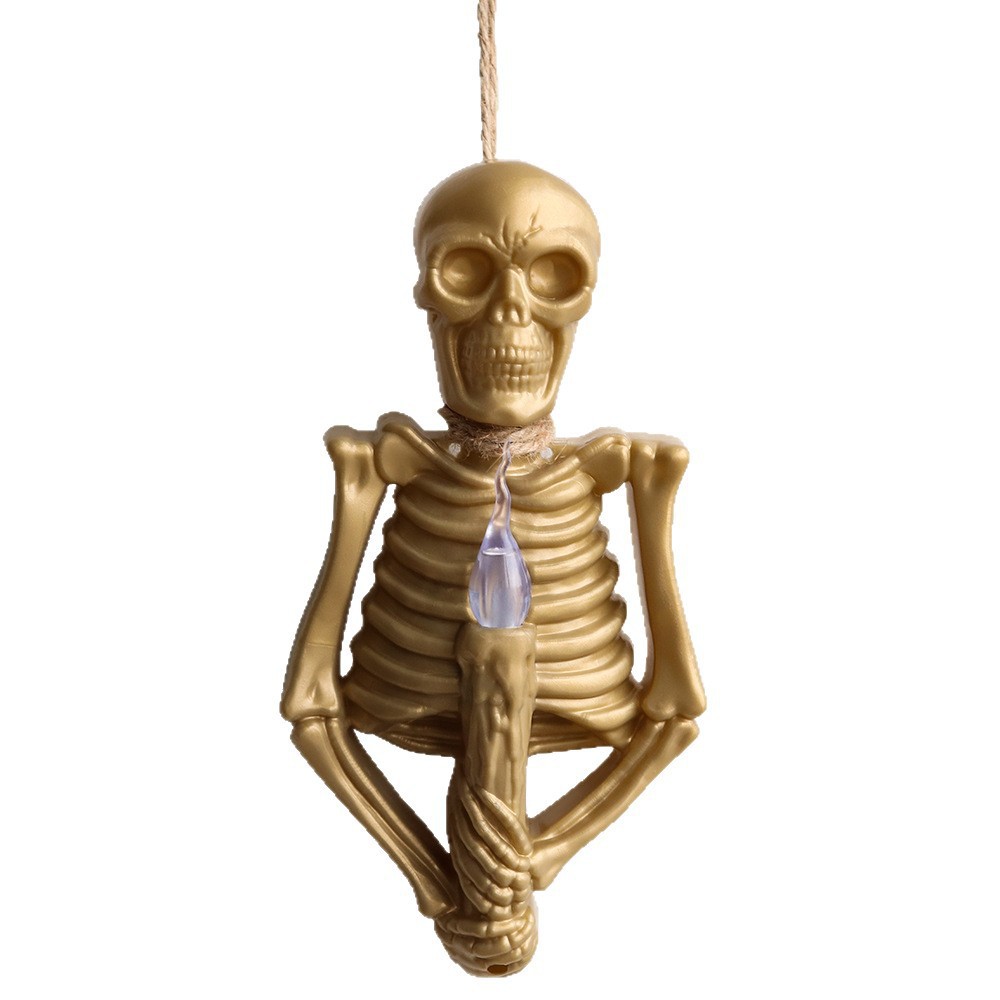 Nuevo Halloween decoración lámpara esqueleto atmósfera horrendo decoración props LED vela de mano lámpara esqueleto lámpara colgante