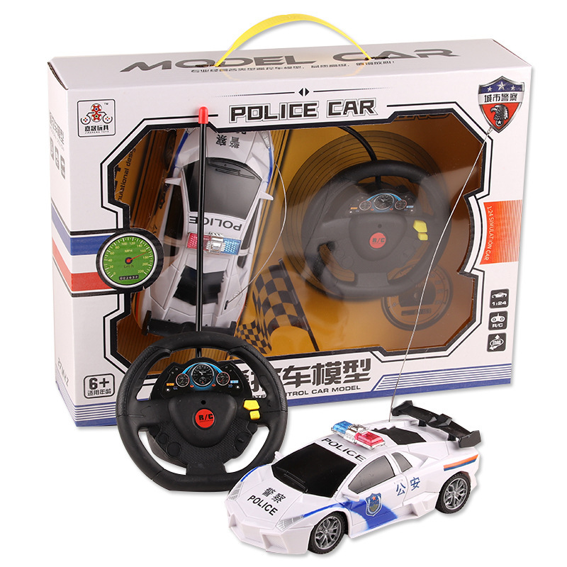 Simulation remote control children's car police car model front and rear two-way electric remote control car toy wholesale stall hot sale