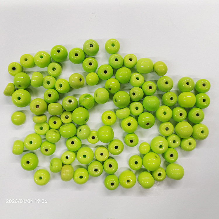 7X8Mmx4 Holes Big Red Wood Beads Glossy Flat Round Red Paint Wood Beads DIY Ready Supply