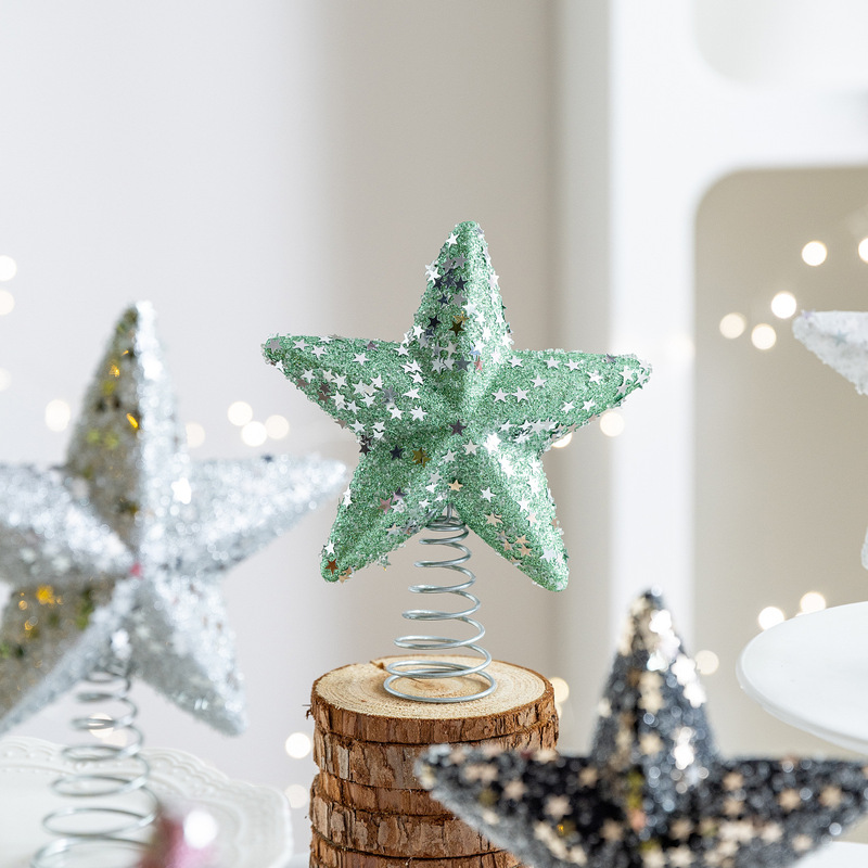 クロスボーダー新製品クリスマスツリートップスターデコレーション粘着ピンクダイヤモンドシーンフォーム五芒星クリスマスツリートップアレンジメント装飾|undefined