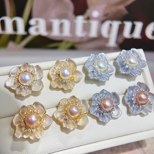 French Style Light Luxury High-end Sense Exquisite Zircon Earrings S925 Silver Needle Niche Fashionable Elegant Freshwater Pearl Earrings for Women