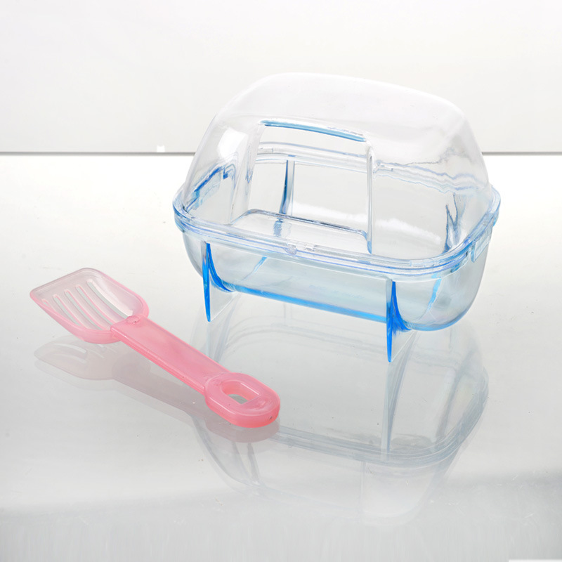 Hámster baño transparente gato baño inodoro de doble uso oso de alambre de oro bañera de plástico super grande arena de baño anti-splash