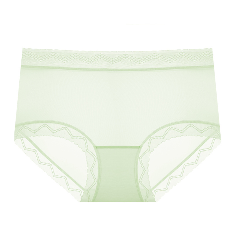 Puro deseo sedoso, sin costuras, ligero, transpirable, malla, encaje, ropa interior femenina, entrepierna transpirable, cintura media, ropa interior femenina