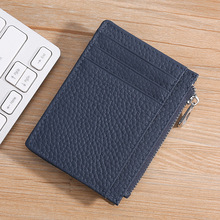 定制跨境真皮信用卡包卡夹头层牛皮驾驶证男女拉链硬币袋信用卡夹