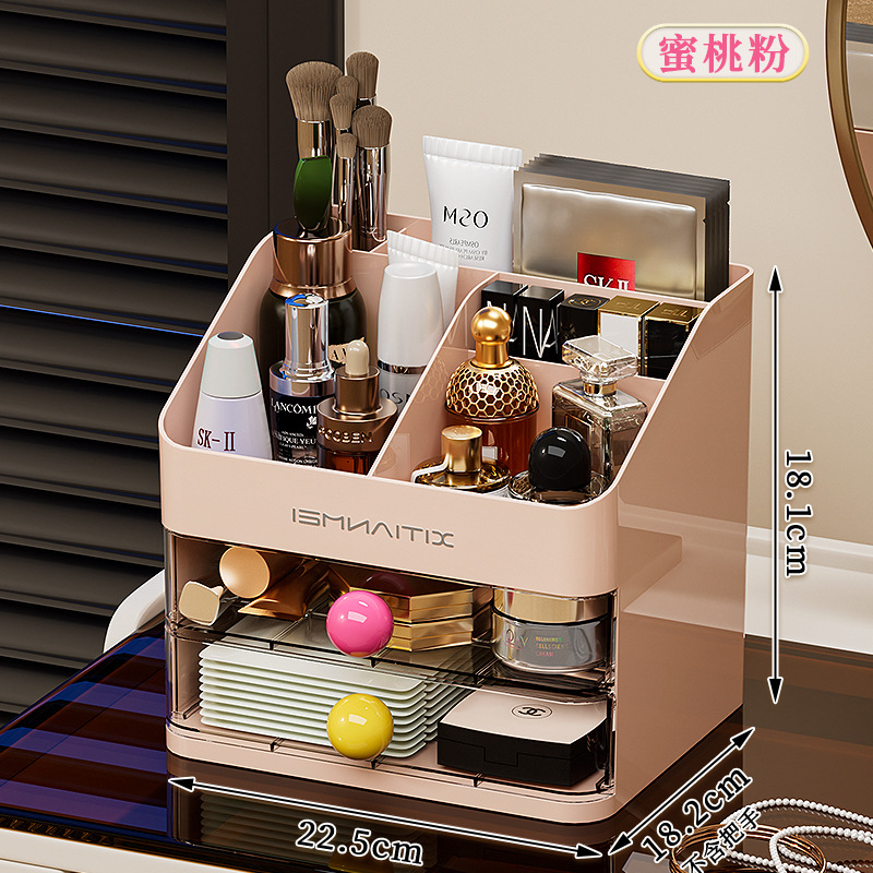 Caja de almacenamiento de cosméticos, escritorio, caja de almacenamiento de alta calidad, tocador de gran capacidad, productos para el cuidado de la piel, máscara de lápiz labial, estante de almacenamiento