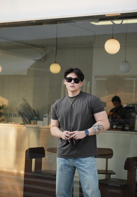 Cool Sleeve T Men's Casual Solid Color Short Sleeve Sports Fitness Quick-Drying Crew Neck Summer New Top_viptrois.com