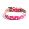 New color!Aminge's new pet loop old flower dog collar PU metal buckle dog collar